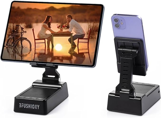 Father's Day Gifts for Dad Birthday Gifts for Men Women 4 in 1 Cell Phone Stand with Bluetooth Speaker Dual Connect Stocking Stuffers White Elephant Gifts for Adults (2 Pack)