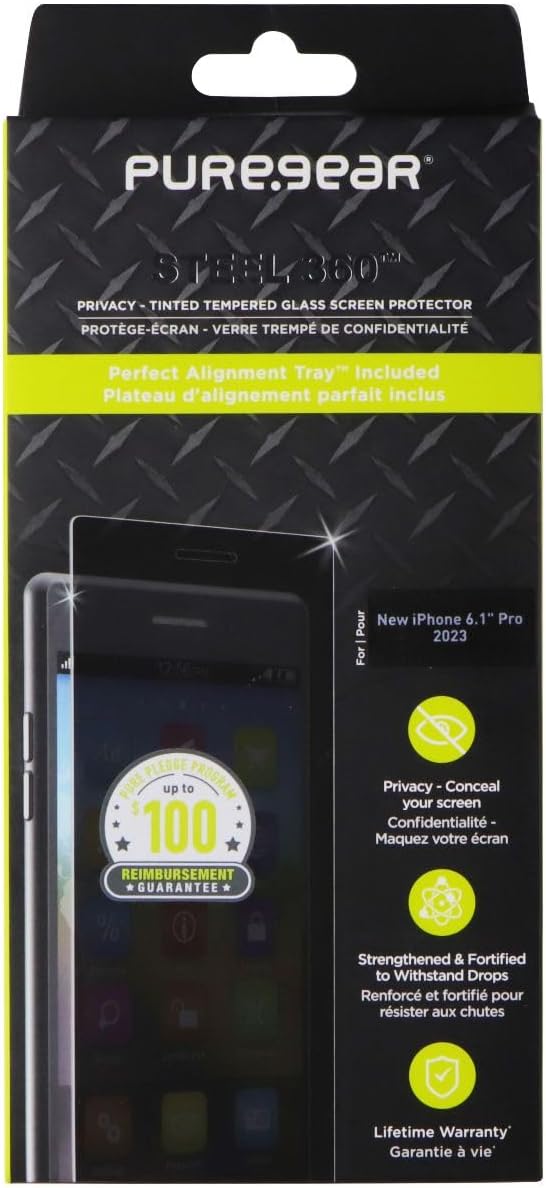 Apple iPhone 15 Pro Steel 360 Privacy Glass Screen Protector with Perfect Alignment Tray™ and Pure Pledge up to $100