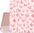 Pink Watercolor Butterfly Case for iPad Pro 11 Inch 2022/2021/2020/2018 Protective CasePencil Holder &amp Clear Soft TPU Back &amp Trifold Cover for Women Scratchproof Cover
