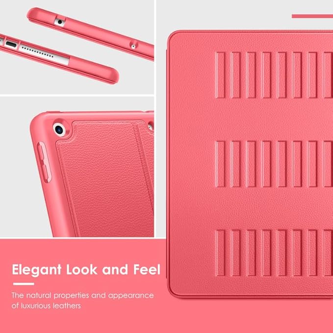 VIKESI Case for iPad 9th / 8th / 7th Generation 10.2 inch (2021/2020/2019 Released)Multiple Angles Magnetic Stand CoverShockproof BackPencil Holderand Auto Sleep/WakeRed