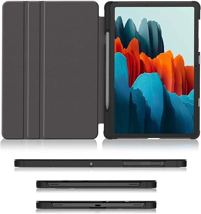 Soke Case for Samsung Tab S8 2022 &amp S7 2020 -Premium Shock Proof Stand Folio Case Multi- Viewing Angles Hard PC Back Cover for Galaxy Tab S8 11 inch Tablet [SM-X700/X706/T870/T875/T878] Black