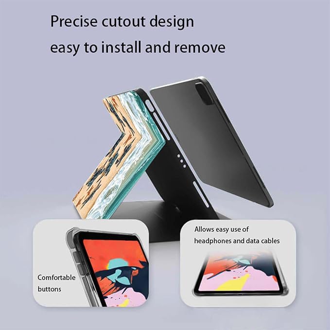 Case for Samsung Galaxy Tab A11 / Tab A9 8.7-Inch 2025/2023Slim Protective LeatherAuto Wake/SleepAdjustable Viewing Angle Stand.Sea Turtles on The Beach