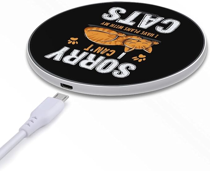 Funny Cat Fast Portable Charger 10W Funny Graphic Phone Charging Pad with USB Cable