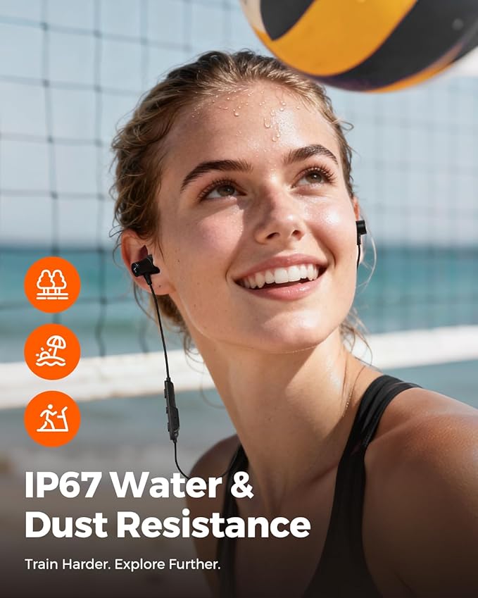 Truefree Wireless Earbuds HD-100 Bluetooth 6.0 Sport Earphones Magnetic Wireless Headphones 11mm Driver Spatial Audio IP67 Waterproof 20H Playtime AI Enhanced Calls App Control Dual Connection