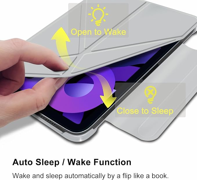 for iPad Air 11 Inch Case M4/M3/M2(2026&amp2025&amp2024)Slim Powerful Magnetic iPad Air 5/4th Case 10.9 Inch4 Standibg AnglesVertical Stand Coverwith Auto Wake/Sleep and with Pencil Holder - Gray