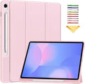 for Galaxy Tab S10 FE Plus Case 13.1 Inch 2025 (Model: SM-X620/SM-X626B) Trifold Stand Cover with S Pen Holder [Auto Wake/Sleep] PU Leather + Soft TPU Back Shell for Tab S10 FE+ 13.1Pink