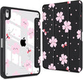 CISSOOK for iPad 11 inch (A16) 2025 11th Gen Case/iPad 10.9 inch 2022 10th Gen Built in Pencil Holder with Crystal Clear Back Cover with Auto Wake/Sleep Stand Function Cute Flower