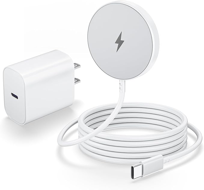 Magnetic Wireless Charger [Apple MFi Certified] 3.3FT 15W Fast Apple Mag-Safe Charger Pad with USB C Fast Charging Block Compatible with iPhone 17/Air/Pro/Pro Max/16/15/14/13/Plus/Pro/Pro MaxAirPods
