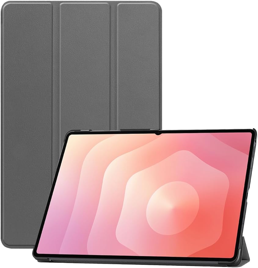 for Samsung Galaxy Tab S11 Ultra (SM-X936B) 2025 Android 14.6 Inch Tablet CaseBOVUGAC Tri-fold Tablet Case Cover for Galaxy Tab S11 Ultra 14.6Full Protection Premium PU Scratch Resistant.(Grey)
