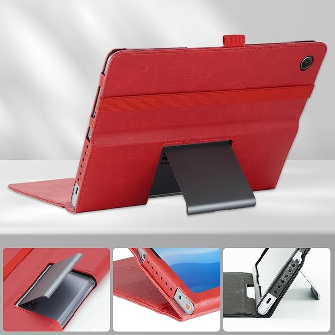 Case Compatible with Lenovo Tab Plus 11.5 inch Tablet PU Leather Business Cover for Pad Studio (TB351FU) Folding Stand CoverRed