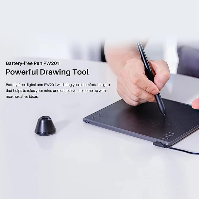 PW201 Stylus Pen for HST640 H610PRO V2 HC16 HS64 HS610 GC610 H1161 H320M Drawing Tablet Ergonomic Pen Replacement for Drawing Board