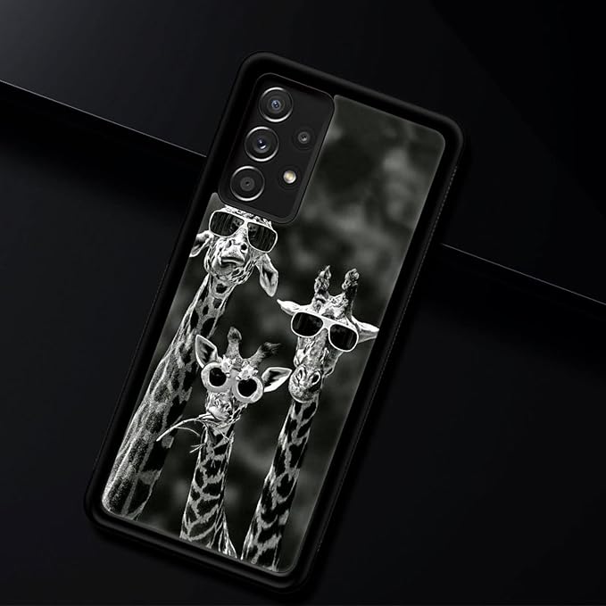 Black And White Funny Giraffe Family