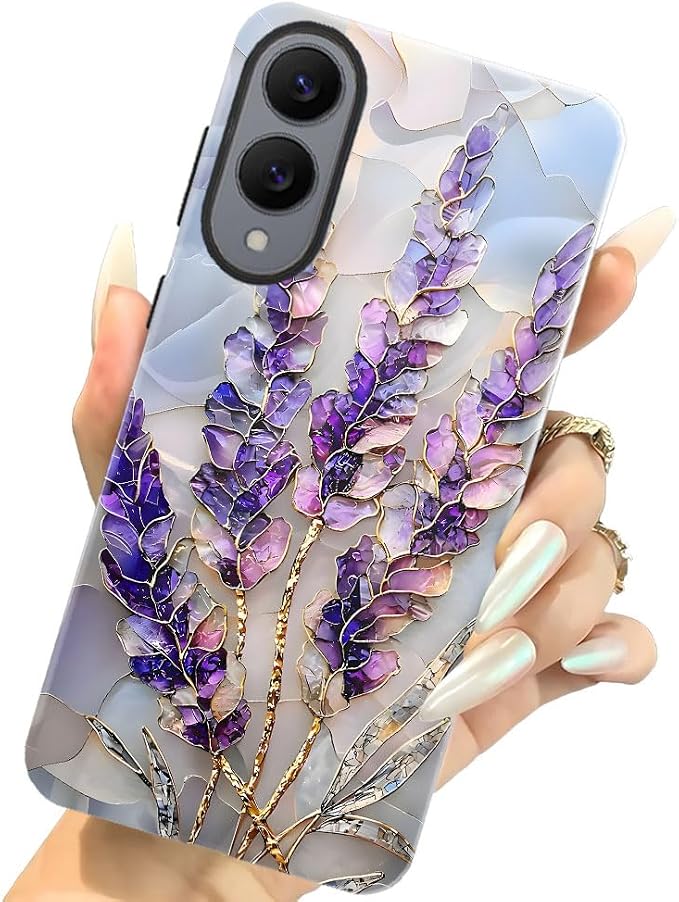Lavender Stained Glass Purple Floral