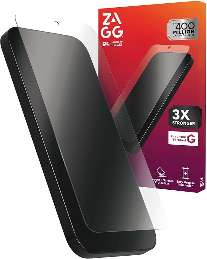 ZAGG Glass+ Samsung Galaxy S25/ S24 Screen Protector – Extreme Impact &amp Shatter Protection Scratch-Resistant Smudge-Resistant Fingerprint Scanner Compatible InvisibleShield Easy Installation