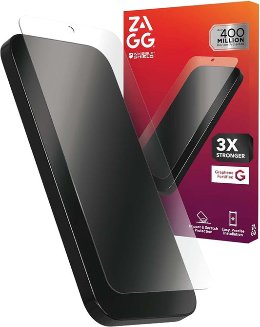 ZAGG Glass+ Samsung Galaxy S25/ S24 Screen Protector – Extreme Impact &amp Shatter Protection Scratch-Resistant Smudge-Resistant Fingerprint Scanner Compatible InvisibleShield Easy Installation