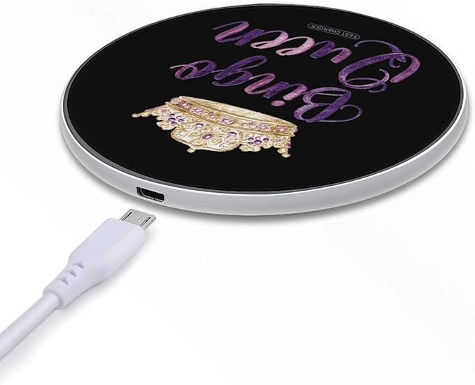Bingo Queen Fast Portable Charger 10W Funny Graphic Phone Charging Pad with USB Cable