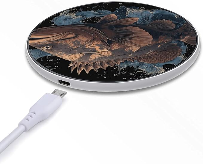 Sea Grouper Fish Swimming Phone Charger Magnetic Charging Pad Anti-Slip with USB Cable