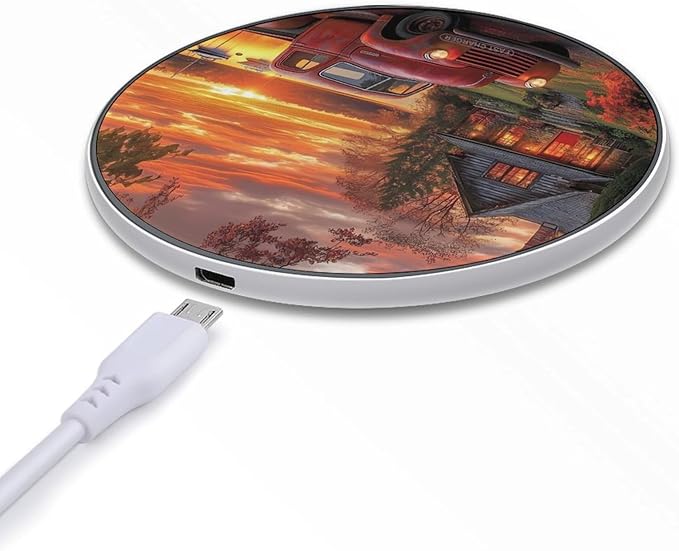 Cabins-Truck Lake Wireless Charger Anti-Slip Wireless Charging Pad Slim Charger Mat for Men Women