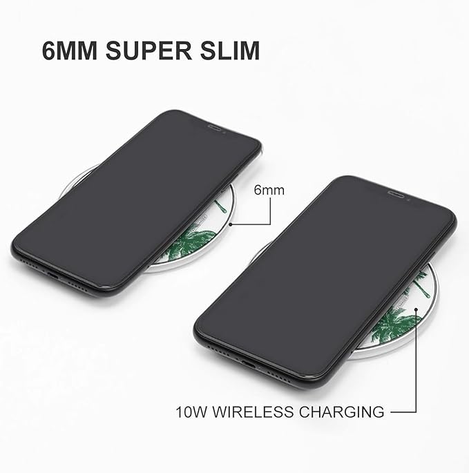 Green Yellow Palms Tree Fast Portable Charger 10W Funny Graphic Phone Charging Pad with USB Cable