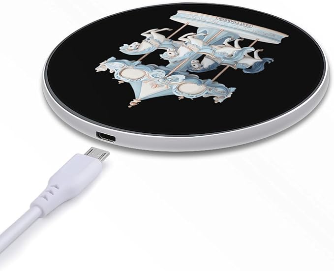 Carousel Horses Fast Portable Charger 10W Funny Graphic Phone Charging Pad with USB Cable