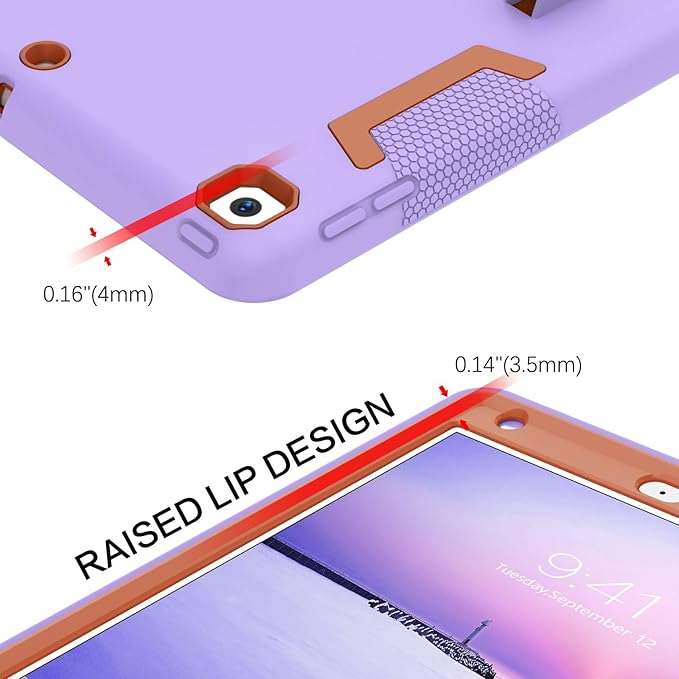 BENTOBEN for iPad 9th Generation Case iPad 8th Generation Case iPad 7th Gen Case iPad 10.2 2021/2020/2019 Case 3 in 1 Heavy Duty Rugged Protective Cover with Stand Pen Holder Purple/Brown