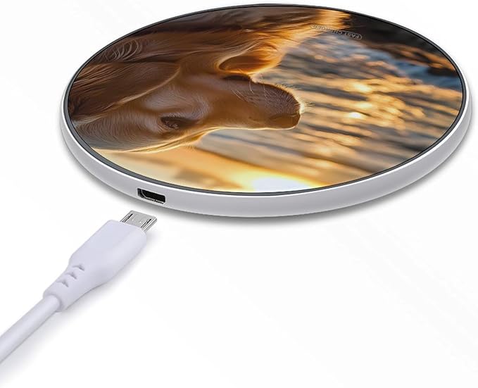 Retriever Labrador Dog Sunset Wireless Charger Anti-Slip Wireless Charging Pad Slim Charger Mat for Men Women