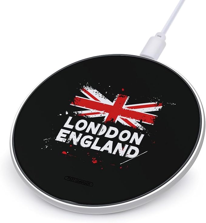 London England UK Flag Wireless Charger Anti-Slip Wireless Charging Pad Slim Charger Mat for Men Women