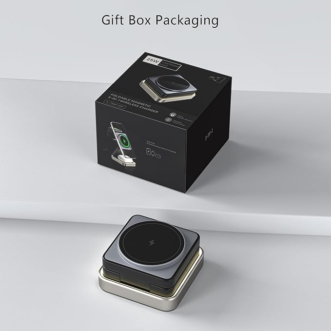 3-in-1 Wireless Charging Station: Foldable Charging Pad for iPhone 16/15/14/13/12 Apple Watch &amp AirPods Pro/3/2 – Charge Multiple Devices Simultaneously