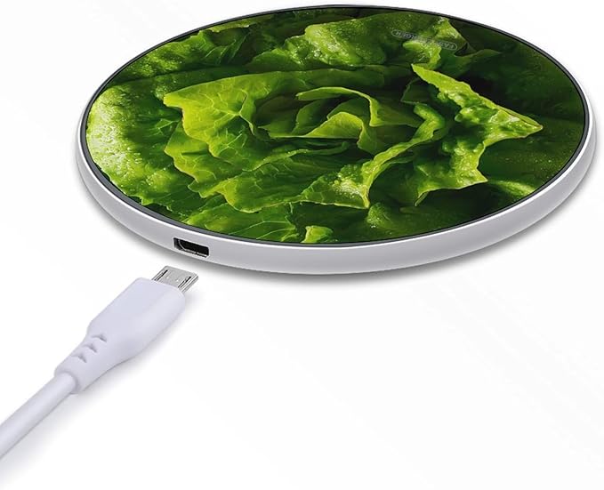 Lettuce Leaves Fast Portable Charger 10W Funny Graphic Phone Charging Pad with USB Cable