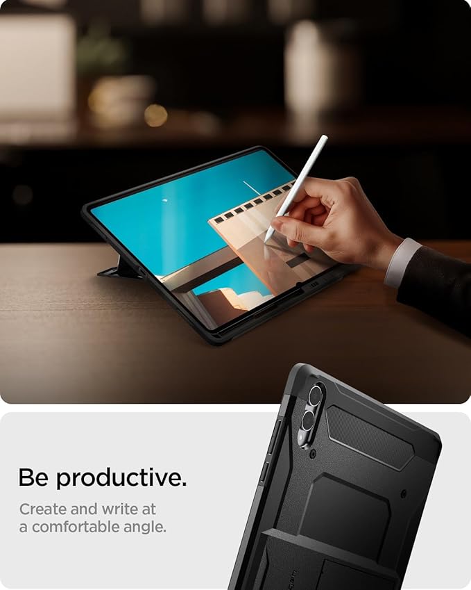 Spigen for Galaxy Tab S11 Ultra Case (2025) Tough Armor Pro Protective Hard Shell with Kickstand and Built-in S Pen Holder Drop-Proof Dual-Layer Protection 14.6 Inch Black