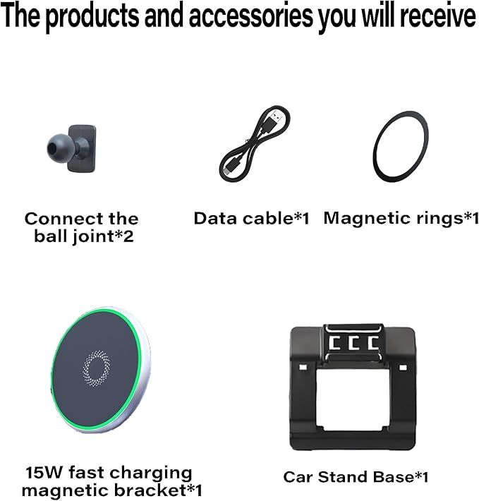 Car Phone Holder for Toyota RAV4 2026 Accessories 15W MagSafe Fast Wireless Charger Cell Phone Mount Fixed Clip 360° Rotation