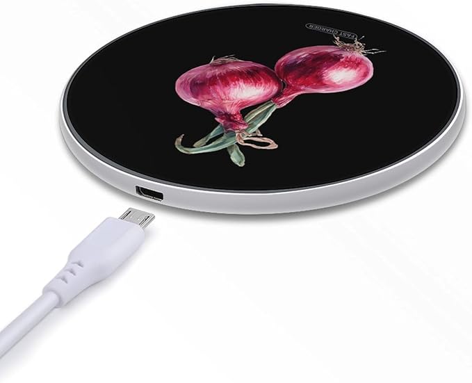 Red Onions Fast Portable Charger 10W Funny Graphic Phone Charging Pad with USB Cable