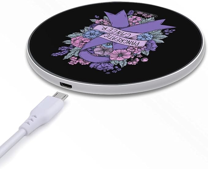 Pancreatic Cancer Awareness Fast Portable Charger 10W Funny Graphic Phone Charging Pad with USB Cable
