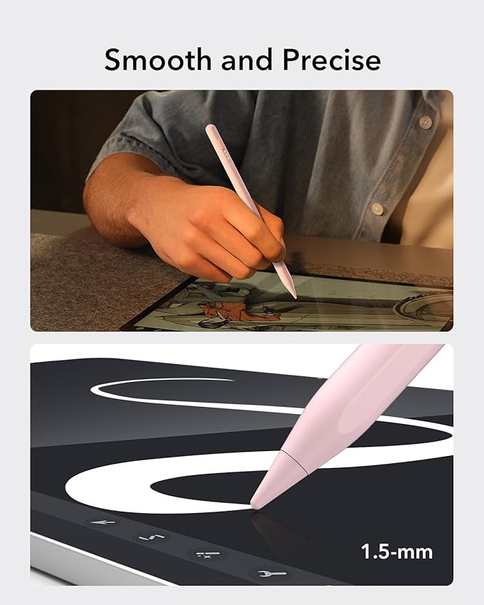 ESR Stylus Pencil for iPad 9th/10th Generation iPad Pencil with Tilt Sensitivity Palm Rejection Stylus Pen Compatible with 2018-2022 Pro 12.9/11 Inch Air 5th/4th mini 6/5 Pink