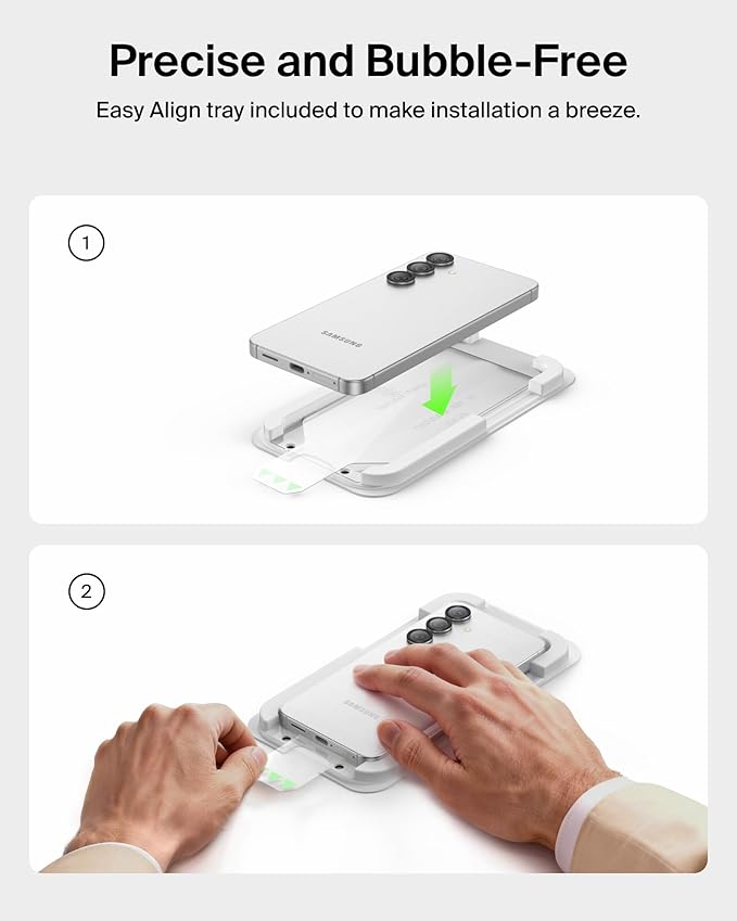 Belkin Titan SmartShield Anti-Reflective Screen Protector for Samsung Galaxy S26 Scratch Resistant Impact Protection Anti-Fingerprint Ultra-Thin w/Easy Align Tray for Bubble Free Application