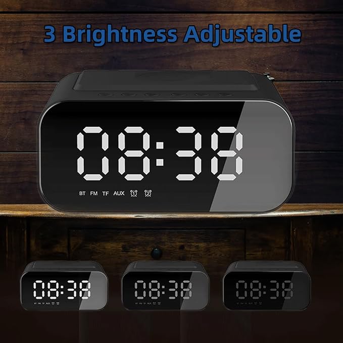 5in1 Wireless Charger Alarm Clock Bt510 White