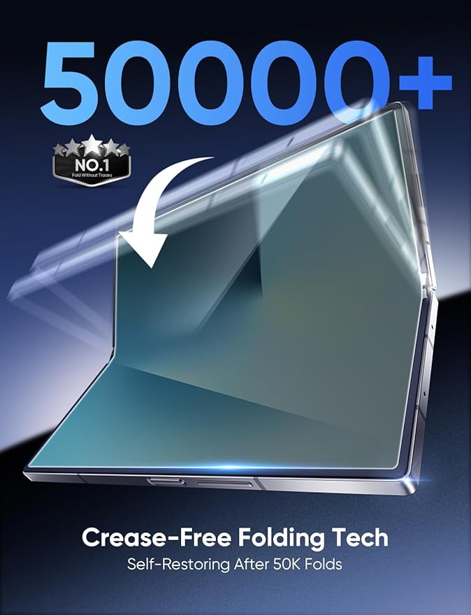 MAGIC JOHN for Samsung Galaxy Z Fold 7 Screen Protector [Not Glass] 2 Pack Inner Flexible PET Films &amp Front Films with Auto Align Mounting Frame Kit Full Coverage Bubble-Free HD Clear