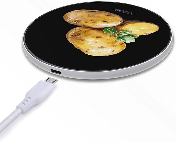 Hand-Drawn Potatoes Fast Portable Charger 10W Funny Graphic Phone Charging Pad with USB Cable
