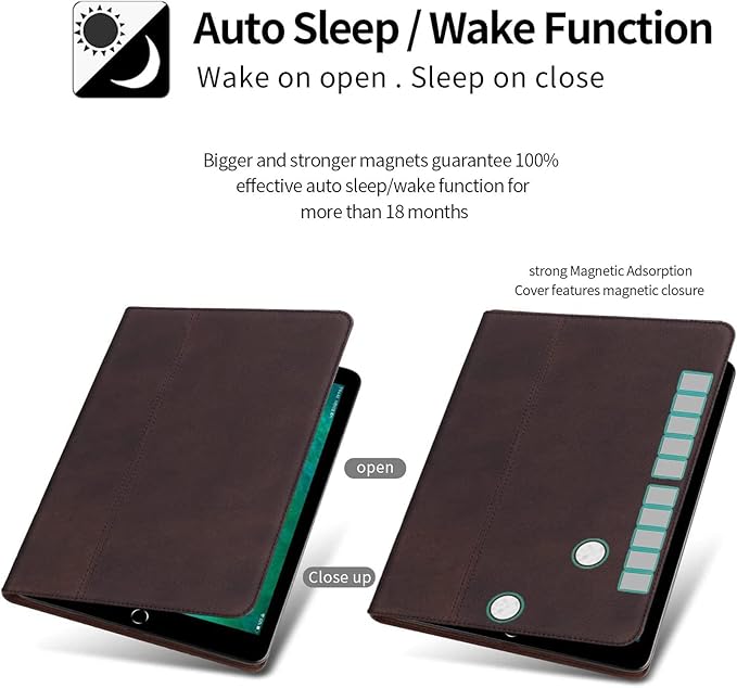 Gexmil Case for iPad mini 7.9 Inch5th/4th Generation(2019/2015) Genuine Leather Cover with Pencil HolderCowhide Folio Cover Auto Sleep/WakeAnti-FingerprintSand Dark Brown