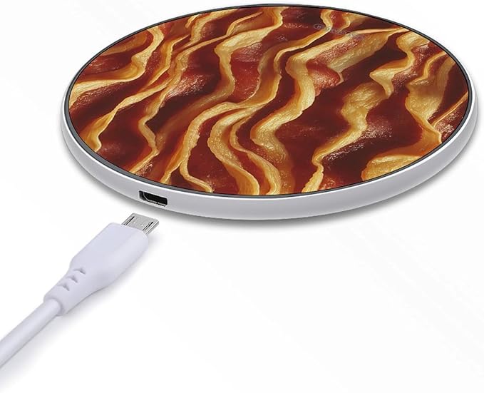 Bacon Wireless Charger Anti-Slip Wireless Charging Pad Slim Charger Mat for Men Women