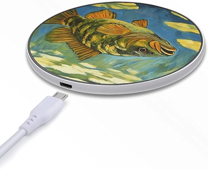 Underwater Bass Fish Phone Charger Magnetic Charging Pad Anti-Slip with USB Cable