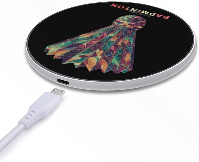 Badminton Geometric Fragments Phone Charger Magnetic Charging Pad Anti-Slip with USB Cable
