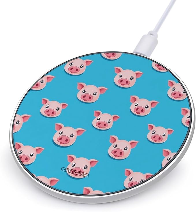 Pigs Wireless Charger Anti-Slip Wireless Charging Pad Slim Charger Mat for Men Women