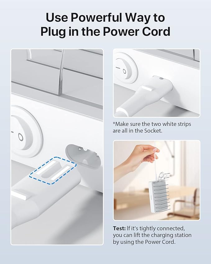 SooPii 8-Port USB-C Charging Station for Multiple Devices with 1 PD 20W Port Supports Fast Charging 8pcs Mixed Charging Cables and 1pcs Upgraded Holder for lWatch Charger &amp Air-Pods White