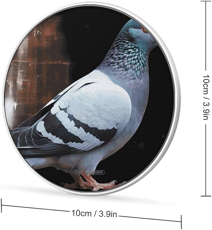 Pigeon Wireless Charger Fast Wireless Charging Pad with USB Cable 10W Anti-Slip Magnetic Wireless Charger Portable Slim Charger Puck Travel Charging Station