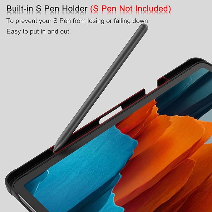 Soke Case for Samsung Tab S8 2022 &amp S7 2020 -Premium Shock Proof Stand Folio Case Multi- Viewing Angles Hard PC Back Cover for Galaxy Tab S8 11 inch Tablet [SM-X700/X706/T870/T875/T878] Black