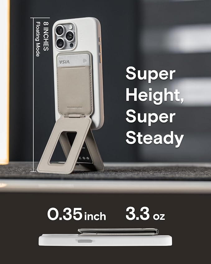 MOFT Phone Tripod Wallet 3 in 1 Phone Stand NFC-Supported Magnetic Phone Wallet MOVAS Vegan Leather Adjustable Card Holder Sunrise