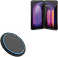 BoxWave Charger Compatible with LG V60 ThinQ 5G - SwiftCharge PowerDisc Wireless Charger (15W) with Wireless Chargers That Require QC3.0 minicube Qi Wireless 15W Circular Desktop Charger - Jet Black