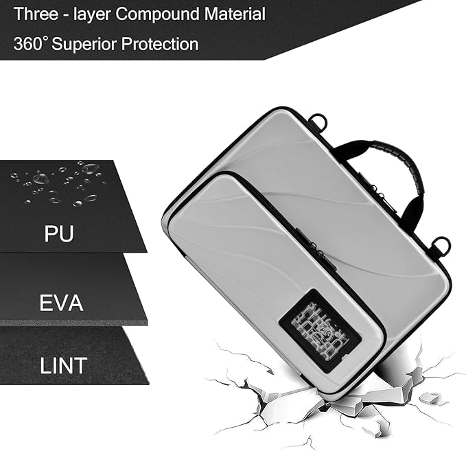 BUG 17.3 Inch Laptop Case Hard Shell Protective Laptop Carrying Case with Stand for Heat Dissipation