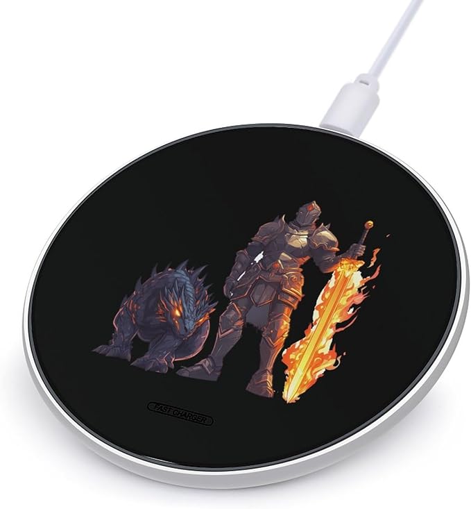 Handsome Knightes Dragon Wireless Charger Anti-Slip Wireless Charging Pad Slim Charger Mat for Men Women